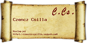 Czencz Csilla névjegykártya